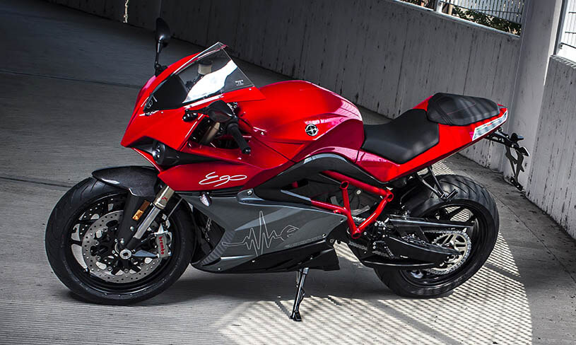 Moto eléctrica Energica Ego roja/gris/negra